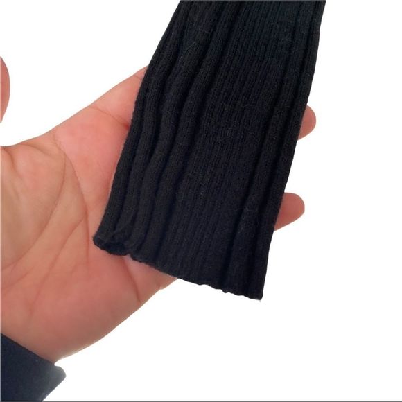 NWT 525 AMERICA WOMEN'S CONTRAST BUTTON UP RIBBED MAXI SWEATER DRESS BLACK/GREY - Picture 4 of 10